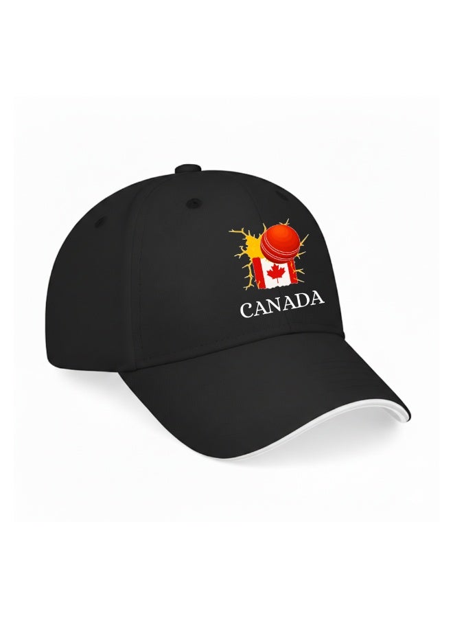 PRINTSHOP4ME Canada Cricket Sports Cap For Men | Adjustable Metal Buckle Design | Lightweight Baseball Style Headwear For Outdoor And Everyday Casual Wear - Image 3